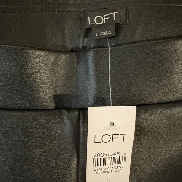 LOFT Black Faux Leather Pants - Picture 4 of 10